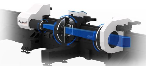 Machine de découpe de tubes laser à trois broches de processus stable avec entretien et résultats